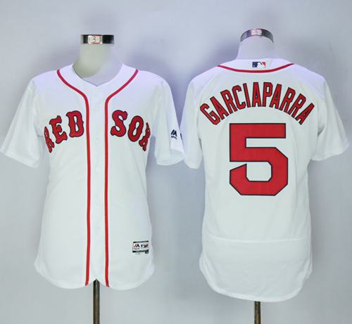 Red Sox #5 Nomar Garciaparra White Flexbase Authentic Collection Stitched MLB Jersey Red Sox #5 Nomar Garciaparra White Flexbase Authentic Collection Stitched MLB Jersey