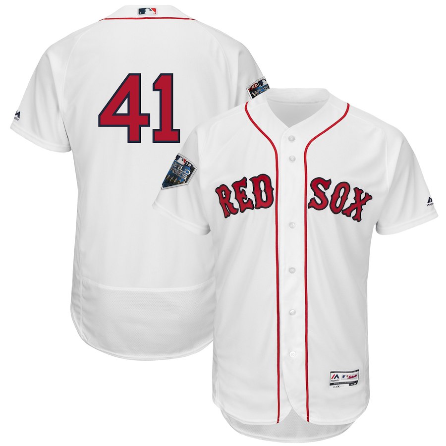 Red Sox 41 Chris Sale White 2018 World Series Flexbase Player Number Jersey Red Sox 41 Chris Sale White 2018 World Series Flexbase Player Number Jersey