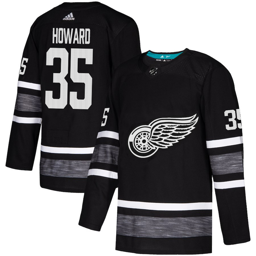 Red Wings #35 Jimmy Howard Black Authentic 2019 All-Star Stitched Youth Hockey Jersey