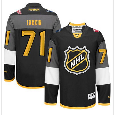Red Wings #71 Dylan Larkin Black 2016 All Star Stitched NHL Jersey