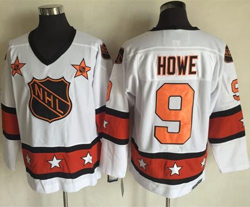Red Wings #9 Gordie Howe White Orange All Star CCM Throwback Stitched NHL Jersey Red Wings #9 Gordie Howe White Orange All Star CCM Throwback Stitched NHL Jersey