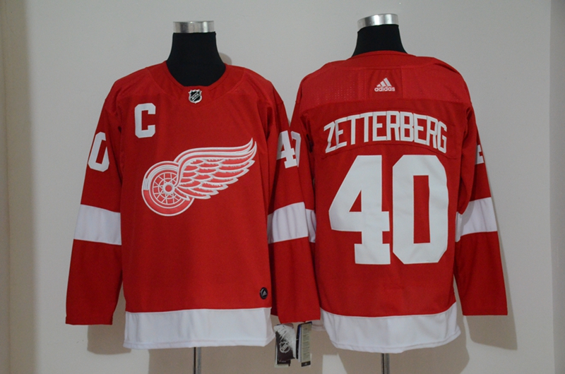 Red Wings 40 Henrik Zetterberg Red Adidas Jersey