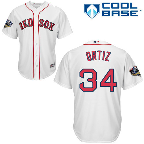Red sox #34 David Ortiz White New Cool Base 2018 World Series Stitched MLB Jersey Red sox #34 David Ortiz White New Cool Base 2018 World Series Stitched MLB Jersey