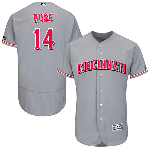 Reds #14 Pete Rose Grey Flexbase Authentic Collection Stitched MLB Jersey Reds #14 Pete Rose Grey Flexbase Authentic Collection Stitched MLB Jersey