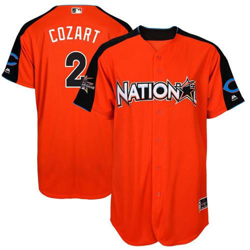 Reds #2 Zack Cozart Orange 2017 All-Star National League Stitched Youth MLB Jersey