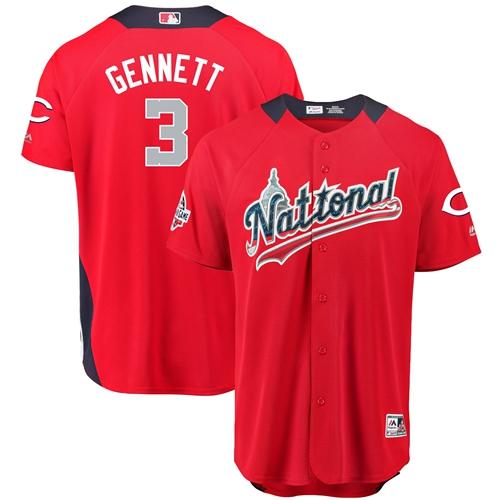 Reds #3 Scooter Gennett Red 2018 All-Star National League Stitched Baseball Jersey Reds #3 Scooter Gennett Red 2018 All-Star National League Stitched Baseball Jersey