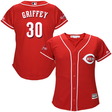 Reds #30 Ken Griffey Red Alternate Women's Stitched MLB Jersey Reds #30 Ken Griffey Red Alternate Women's Stitched MLB Jersey