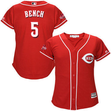 Reds #5 Johnny Bench Red Alternate Women's Stitched MLB Jersey Reds #5 Johnny Bench Red Alternate Women's Stitched MLB Jersey