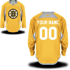 Reebok Boston Bruins Men's Practice Team Custom Jersey - Gold