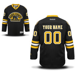 Reebok Boston Bruins Men's Premier Alternate Custom Jersey - Black