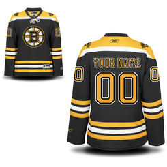 Reebok Boston Bruins Women's Premier Home Custom Jersey - Black-Gold