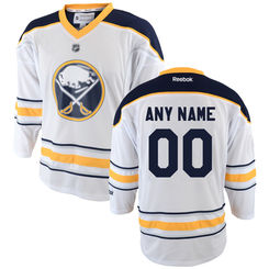 Reebok Buffalo Sabres Youth Replica Away Custom Jersey - White Reebok Buffalo Sabres Youth Replica Away Custom Jersey - White
