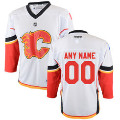 Reebok Calgary Flames Youth Replica Away Custom Jersey - White Reebok Calgary Flames Youth Replica Away Custom Jersey - White