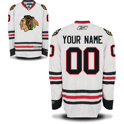 Reebok Chicago Blackhawks Men's Premier Away Custom Jersey - White Reebok Chicago Blackhawks Men's Premier Away Custom Jersey - White