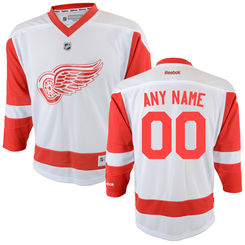 Reebok Detroit Red Wings Youth Replica Away Custom Jersey - White