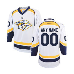 Reebok Nashville Predators Youth Replica Away Custom Jersey - White
