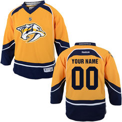 Reebok Nashville Predators Youth Replica Home Custom Jersey - Gold Navy Blue Reebok Nashville Predators Youth Replica Home Custom Jersey - Gold Navy Blue