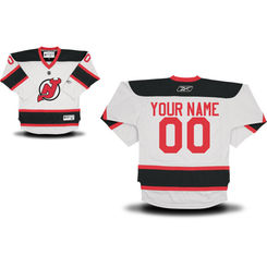 Reebok New Jersey Devils Youth Replica Away Custom Jersey - White Reebok New Jersey Devils Youth Replica Away Custom Jersey - White