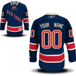 Reebok New York Rangers Men's Premier Alternate Custom Jersey - Navy Blue