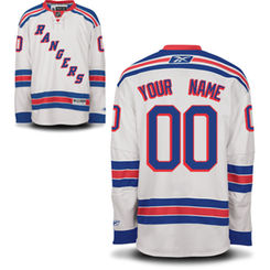 Reebok New York Rangers Men's Premier Away Custom Jersey - White