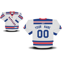Reebok New York Rangers Youth Replica Away Custom Jersey - White