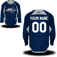 Reebok Washington Capitals Men's Practice Team Custom Jersey - Navy Blue