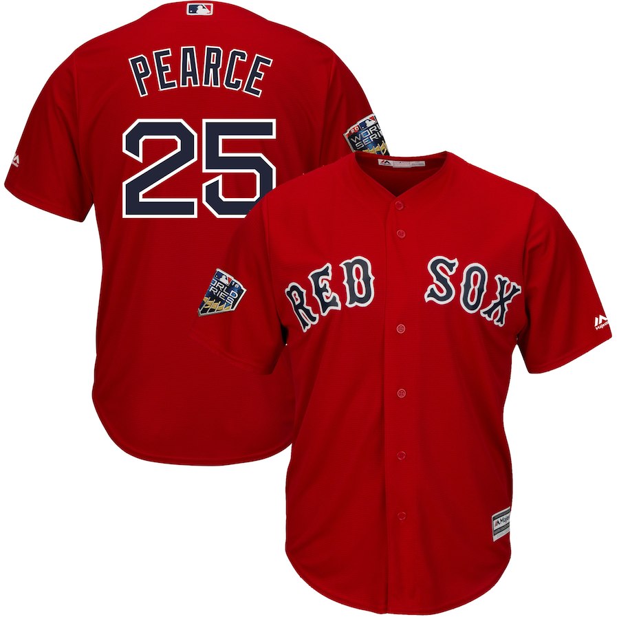 Res Sox 25 Steve Pearce Scarlet 2018 World Series Cool Base Player Jersey Res Sox 25 Steve Pearce Scarlet 2018 World Series Cool Base Player Jersey
