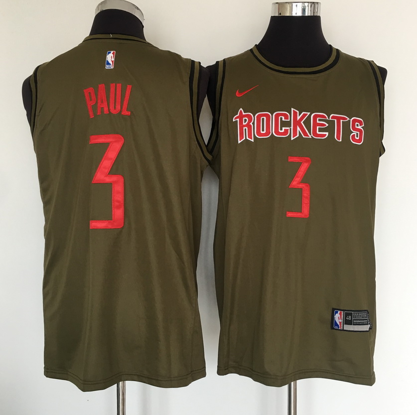 Rockets #3 Chris Paul Olive Nike Swingman Jersey Rockets #3 Chris Paul Olive Nike Swingman Jersey
