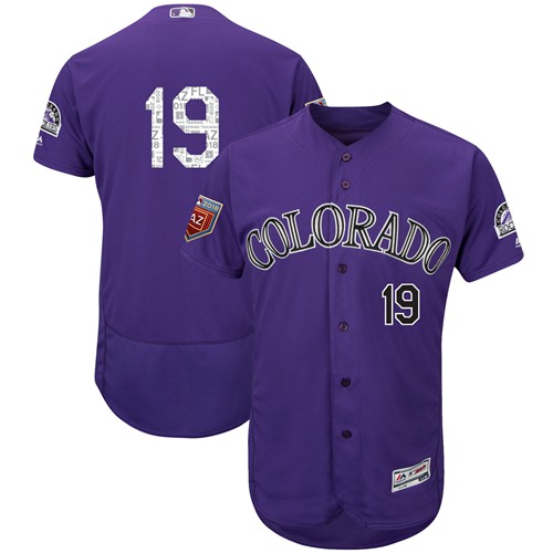 Rockies #19 Charlie Blackmon Purple 2018 Spring Training Authentic Flex Base Stitched MLB Jersey Rockies #19 Charlie Blackmon Purple 2018 Spring Training Authentic Flex Base Stitched MLB Jersey