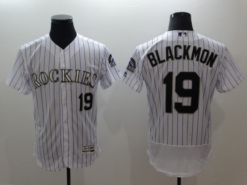 Rockies #19 Charlie Blackmon White Authentic Flex Base Stitched MLB Jersey