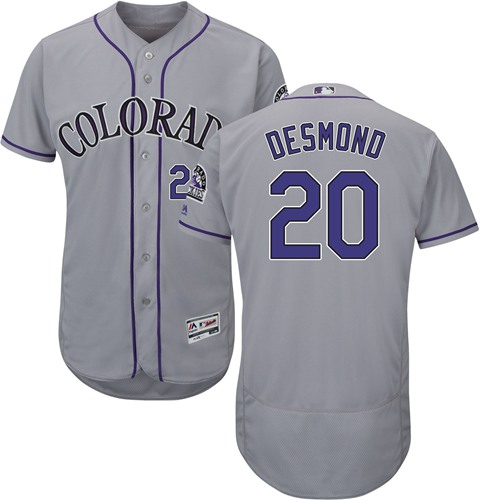 Rockies #20 Ian Desmond Grey Flexbase Authentic Collection Stitched Baseball Jersey Rockies #20 Ian Desmond Grey Flexbase Authentic Collection Stitched Baseball Jersey