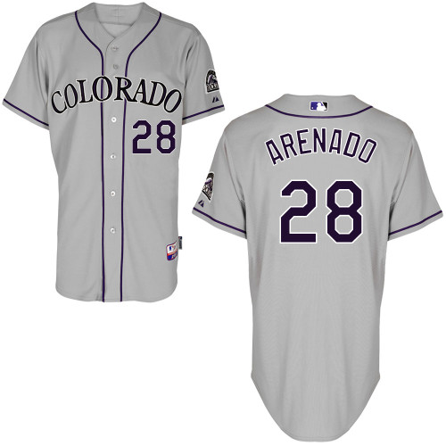 Rockies #28 Nolan Arenado Grey Road Women's Stitched MLB Rockies #28 Nolan Arenado Grey Road Women's Stitched MLB