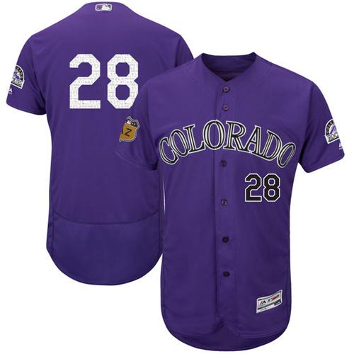 Rockies #28 Nolan Arenado Purple 2017 Spring Training Authentic FlexBase Stitched MLB Jersey