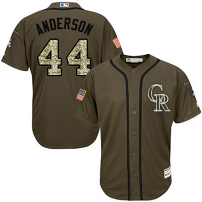 Rockies #44 Tyler Anderson Green Salute to Service Stitched Baseball Jersey