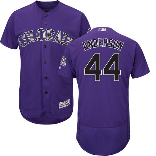 Rockies #44 Tyler Anderson Purple Flexbase Authentic Collection Stitched Baseball Jersey Rockies #44 Tyler Anderson Purple Flexbase Authentic Collection Stitched Baseball Jersey