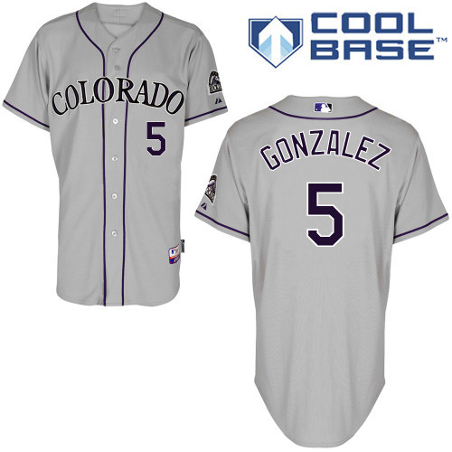 Rockies #5 Carlos Gonzalez Grey Road Women's Stitched MLB Jersey