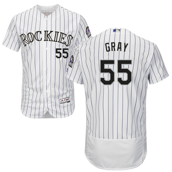 Rockies #55 Jon Gray White Strip Flexbase Authentic Collection Stitched MLB Jersey Rockies #55 Jon Gray White Strip Flexbase Authentic Collection Stitched MLB Jersey