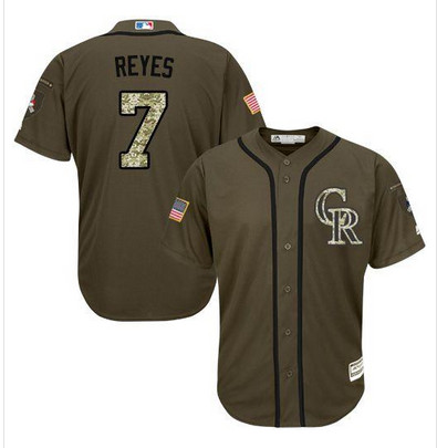 Rockies #7 Jose Reyes Green Salute to Service Stitched MLB Jersey