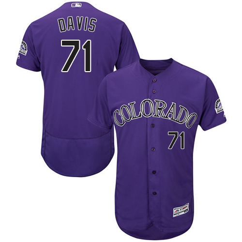 Rockies #71 Wade Davis Purple Flexbase Authentic Collection Stitched MLB Jersey Rockies #71 Wade Davis Purple Flexbase Authentic Collection Stitched MLB Jersey