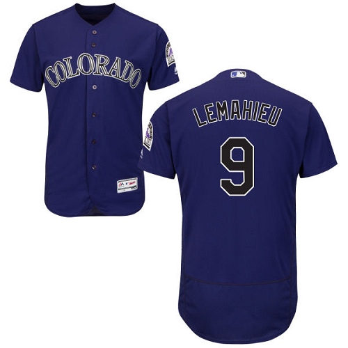 Rockies #9 DJ LeMahieu Purple Flexbase Authentic Collection Stitched MLB Jersey