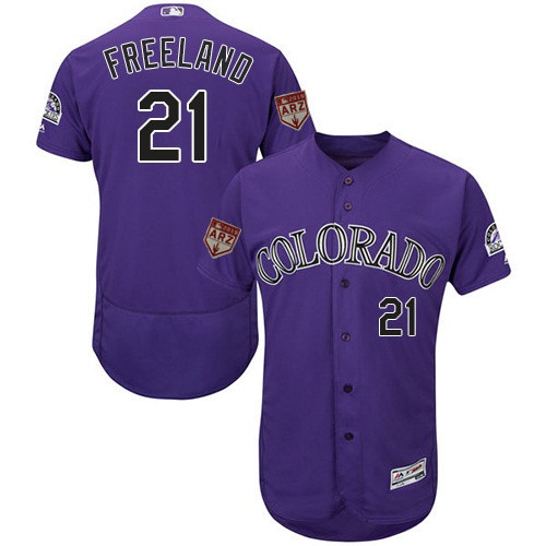 Rockies 21 Kyle Freeland Purple 2019 Spring Training Flexbase Jersey