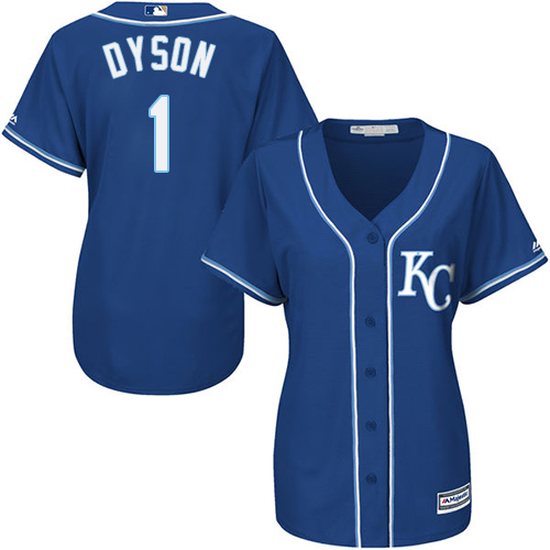 Royals #1 Jarrod Dyson Royal Blue Alternate Women's Stitched MLB Jersey