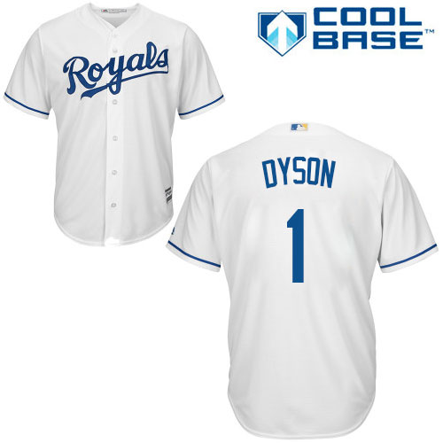 Royals #1 Jarrod Dyson White Cool Base Stitched Youth MLB Jersey