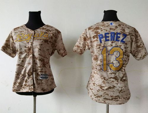 Royals #13 Salvador Perez Camo Women's Fashion Stitched MLB Jersey Royals #13 Salvador Perez Camo Women's Fashion Stitched MLB Jersey
