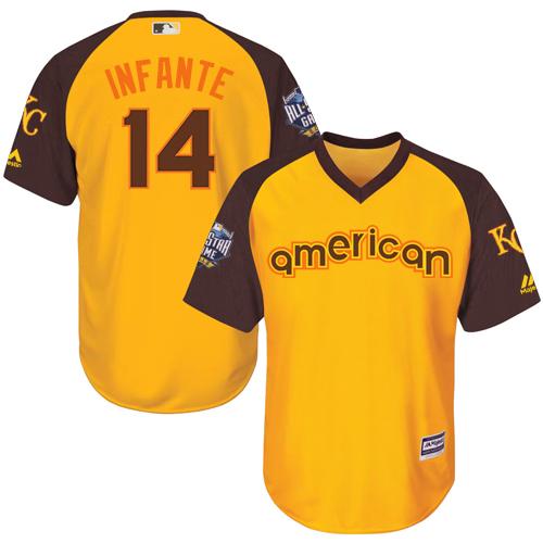 Royals #14 Omar Infante Gold 2016 All-Star American League Stitched Youth MLB Jersey Royals #14 Omar Infante Gold 2016 All-Star American League Stitched Youth MLB Jersey