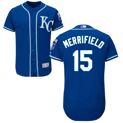 Royals #15 Whit Merrifield Royal Blue Flexbase Authentic Collection Stitched Baseball Jersey Royals #15 Whit Merrifield Royal Blue Flexbase Authentic Collection Stitched Baseball Jersey
