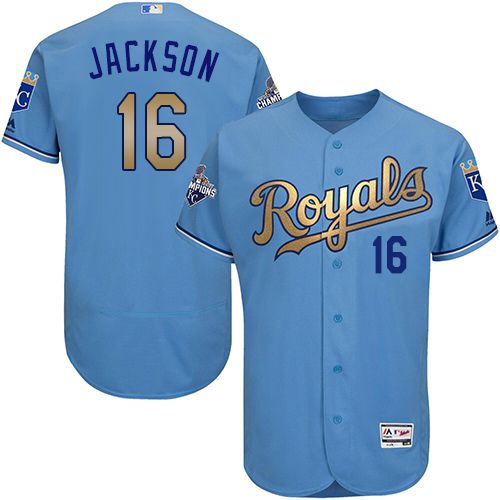 Royals #16 Bo Jackson Light Blue FlexBase Authentic 2015 World Series Champions Gold Program Stitched MLB Jersey Royals #16 Bo Jackson Light Blue FlexBase Authentic 2015 World Series Champions Gold Program Stitched MLB Jersey