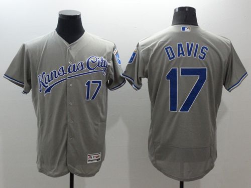 Royals #17 Wade Davis Grey Flexbase Authentic Collection Stitched MLB Jersey Royals #17 Wade Davis Grey Flexbase Authentic Collection Stitched MLB Jersey