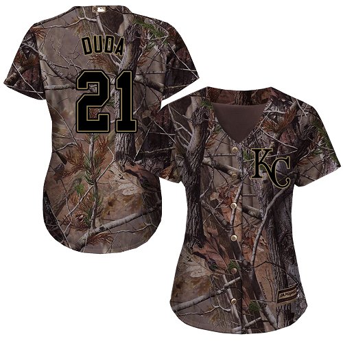 Royals #21 Lucas Duda Camo Realtree Collection Cool Base Women's Stitched Baseball Jersey