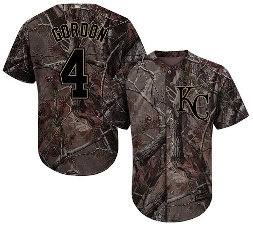 Royals #4 Alex Gordon Camo Realtree Collection Cool Base Stitched Baseball Jersey